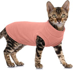PUMYPOREITY Fleece Sphynx Cat Clothes, Warm Thick Cat Sweater, Soft Winter Coat for Hairless Cats, Cold Weather Pet Sweater for Dogs and Cats, Pink, L