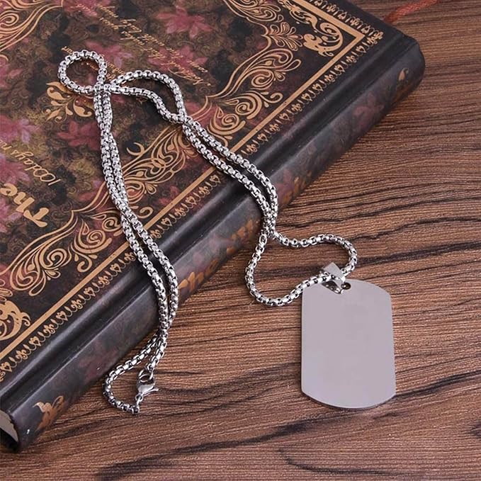 Orgrimmar 100 PCS Dog Tags Shiny Stainless Steel Military spec Rolled Edge Backing Dog Tags for Dogs Engraved- Blank