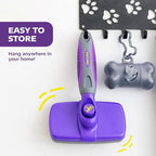 Hertzko Self Cleaning Slicker Brush for Dogs and Cats - Pet Hair Brush for Shedding Long and Short Hair - Easy Clean Retractable Bristles - Cat and Dog Grooming Tool - Purple