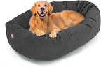 Majestic Pet 40 Inch Suede Calming Dog Bed Washable 40x29x9 (Inch) – Cozy Soft Round Donut Dog Bed with Spine Support for Dogs to Rest Their Head - Pet Bed Large – Gray (2025)