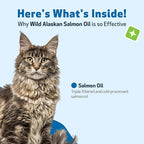 Pet Wellbeing Wild Alaskan Salmon Oil for Cats - Wild-Caught, Cold-Processed, Daily Omega-3 Fish Oil for Healthy Coat and Skin, Joint Mobility and Strength - EPA, DHA - 8 fl oz (236 ml)