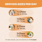 Skin and Coat Supplement for Dogs | Nourishing Omega 3 for Dogs with EPA DHA Krill Oil and Vitamin E | Dog Skin and Coat Supplement | 1 Chew up to 75lbs | NASC Certified & Made in The USA | 90 Chews