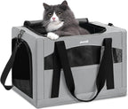 pecute Cat Carrier Stable, Pet Carrier Breathable and Portable, Cat Carriers Bag with Scientific Hidden Partition, Carriers for Cat Under 5kg, Dog Carrier Suitable for Travel and Outing, Gray