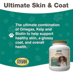 NaturVet Ultimate Skin & Coat Powder Pet Supplement for Dogs & Cats – Includes Omegas 3, 6, 9, Biotin, Vitamins – For Healthy Dog Coats, Cat Skin – Tasty Food Topper for Pets – 4 lbs.