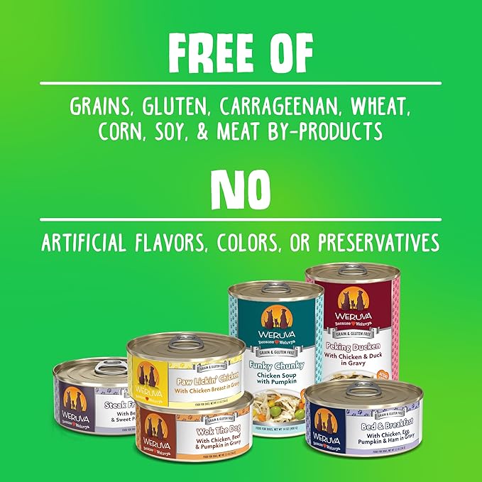 Weruva Classic Dog Food, Variety Pack, Chicken Free, Just 4 Me, Wet Dog Food, 5.5oz Cans (Pack of 24)