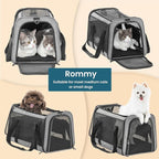 Petsfit Cat Carrier Small Dog Carrier, Lightweight Portable Soft Pet Carrier for Large and Medium Cats, 5-Sided Breathable Mesh, Escape Proof and Auto-Safe, Sturdy Structure