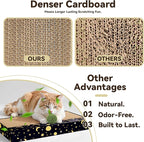 3 Packs in 1 Cat Scratch Pad – Cat Scratcher Cardboard to Protect Furniture,Each Cat Scratching Board with 2 Corrugated Cardboard Pads & Playful Bell