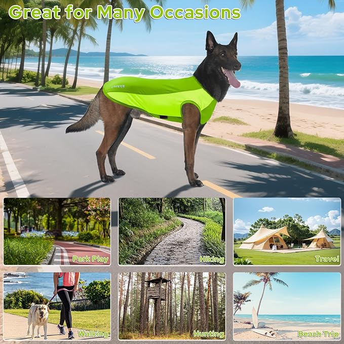 2 Pack Dog Shirts, Breathable Mesh Dog Clothes Pet Sleeveless Vest, Lightweight Stretchy Tank Top T-Shirts for Large Dogs, XXL