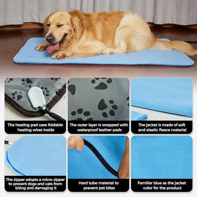 Pet Heating Pad for Dogs & Cats - Microwave Safe, Large Size for Back Pain,Neck Pain Relief, Arthritis, Sciatica, and Muscle Spasms- Portable and Versatile for Home and Travel Use