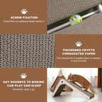 Cat Scratcher Cat Claw Board L-Shaped Vertical Simple and Durable Cat Claw Board Not Easy to Drop Scraps Belt Bell Ball Cat Scratching Board(White)