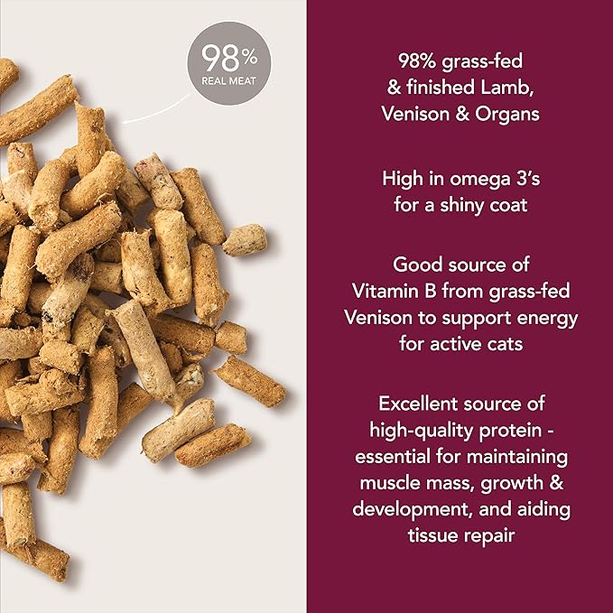 Feline Natural Grain-Free Freeze-Dried Cat Food, New Zealand Lamb & Venison 11oz