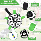 Dog Toys Soccer Ball with Straps, 6'' World Cup Interactive Dogs Toys for Tug of War, Yard Game, Water Toy, Herding Ball for Dogs Small & Medium, Puppy Birthday Gifts Outdoor Jolly Ball Boredom Buster