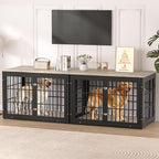 48 Inch Heavy Duty Dog Crate Furniture for Large and Medium Dogs, Decorative Pet House End Table, Wooden Cage Kennel Furniture Indoor, Grey