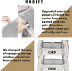 Pet Carrier for Large Cat Soft-Sided Animal Traveling Bag for Medium Cat up to 20lbs / Washable Small Dog Puppy 10 lbs Crate Case with Privacy Curtains for Home Outdoor Travel Beige White