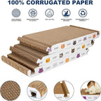 CATISM Cat Scratcher Cat Scratching Board - Foldable - Triangle, 6 Usable Sides Scratchers for Indoor Cats, Durable Recyclable Cats Cardboard Vertical(Pack of 3)