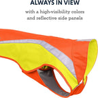 Ruffwear, Lumenglow High-Vis Dog Jacket, High-Visibility Protection for Day and Night, Blaze Orange, XX-Small
