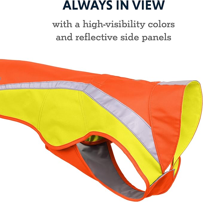 Ruffwear, Lumenglow High-Vis Dog Jacket, High-Visibility Protection for Day and Night, Blaze Orange, XX-Small