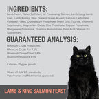 Feline Natural Wet Cat Food Pouch - Lamb & Salmon Feast, Grass-Fed & Wild-Caught, Grain-Free New Zealand Pate, 3oz Single Serve, Pack of 12