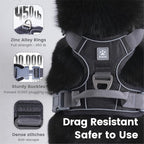 Pawaii No Pull Dog Harness with Pet ID Tag,Reflective Strips No Choke Front O Ring Breathable Mesh Adjustable Soft Padded Pet Vest with Easy Control Handle for Medium Dogs