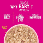 Tiki Cat Baby Favorites Whole Foods Wet Cat Food for Kittens Mega Pack, 2.4 oz. Can (24 Count)