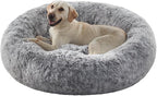 45 inches Donut Dog Bed for Extra Large Dogs,Calming Fluffy Round Jumbo Pet Bed with Removable & Washable Cover, Fits up to 150 lbs Pets (Dark Grey,XL)