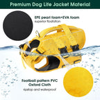 Kuoser Dog Life Jacket High Flotation, Reflective Dogs Life Vest for Swimming Boating, Adjustable Small Medium Large Dog lifejacket, Lightweight Dogs Life Preserver Rescue Handle Spring Summer Pool