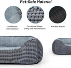 MIXJOY Dog Bed for Large Medium Small Dogs, Rectangle Washable Sleeping Orthopedic Pet Sofa Bed, Soft Calming Cat/Puppy Beds for Indoor Cats, Anti-Slip Bottom with Multiple Size (20'', Grey)