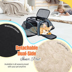 Pet Carrier Airline Approved, Expandable Foldable Soft-Sided Dog Carrier, 3 Open Doors, 2 Reflective Tapes, Pet Travel Bag Safe and Easy for Cats and Dogs