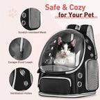 Cat Backpack Carrier with Bubble Window, Breathable & Foldable Pet Travel Carrier for Small Dogs and Cats, Airline-Approved for Hiking & Outdoor Use