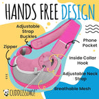 Pet Sling Carrier - Carefully Sized for Teacup & Toy Breed Puppies & Cats (Under 6lb) - Soft Pouch for Small Dogs, Yorkies, Chihuahuas - Ideal for Hands-Free Travel & Walks (Pink)