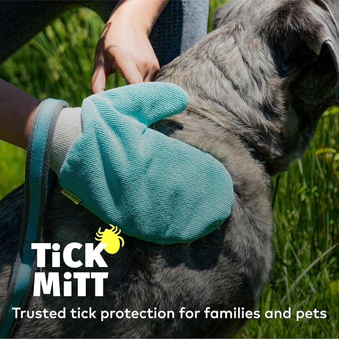 TiCK MiTT Blue Protective Glove for Tick Removal from Pets & Humans - Easy, Gentle, Chemical-Free Tick Handling - Portable & Durable for Outdoor Adventures