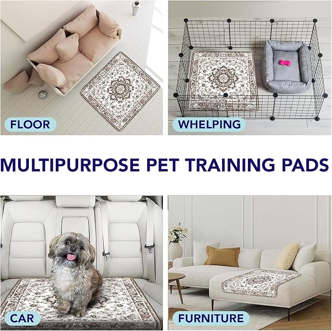 PUPIBOO Washable Pee Pads for Dogs and Cats - Super Absorbent Reusable Puppy Training Pads - 100% Waterproof, Leak-Proof & Non-Slip Whelping Pads for Pet Housebreaking