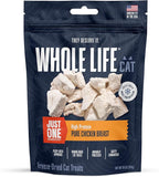 Whole Life Cat Just One Chicken Freeze Dried Cat Treats - Human Grade High Protein Food, Healthy Training Snacks, Freeze Dried Chicken Food Toppers, USA Made Natural Treats - 10 oz (Pack of 1)