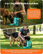 Portable Dog Water Bottle Bowl - 77 oz Travel Water Bowl Dispenser for Dogs Leak Proof, Suitable for Large Pet Drinking, A Must Have for Outdoor, Camping, Walking, Beach Other Scenes （Light Green）