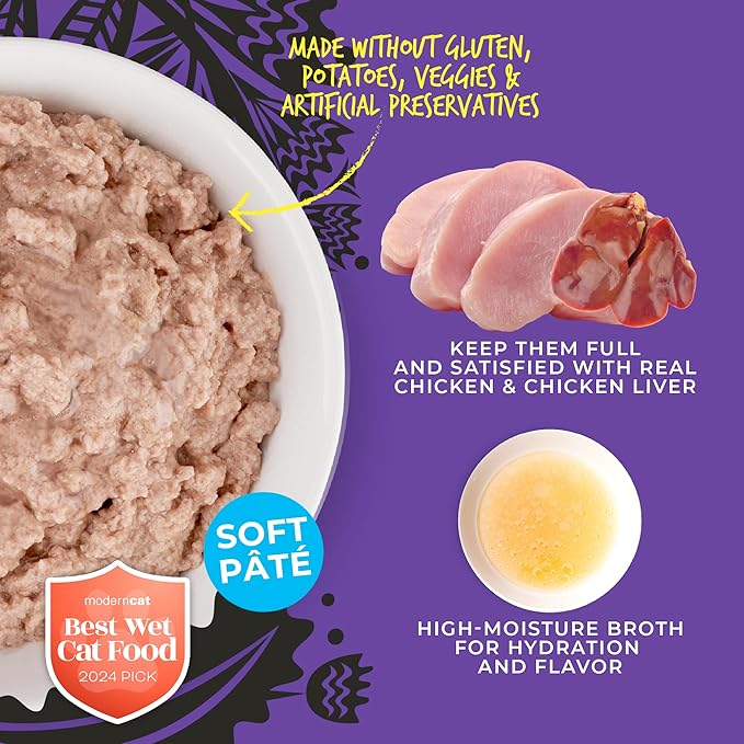 Tiki Cat After Dark Soft Pate Wet Cat Food, Chicken, Chicken Liver & Quail Recipe, 5.5 oz. (8 Count)