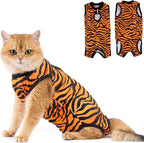 Avont Cat Recovery Suit - Kitten Onesie for Cats After Surgery, Cone of Shame Alternative Surgical Spay Suit for Female Cat, Post-Surgery or Skin Diseases Protection -Tiger(M+)