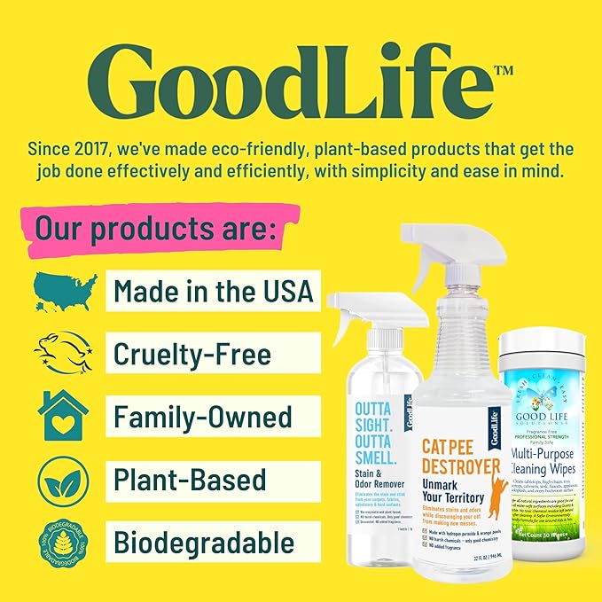 Cat Pee Destroyer - Cat Urination Stain & Urine Odor Eliminator for Home - Cat Deodorizer for Litter Box, Carpet, Mattress, Couches, Furniture, & Floors (1 Gallon)