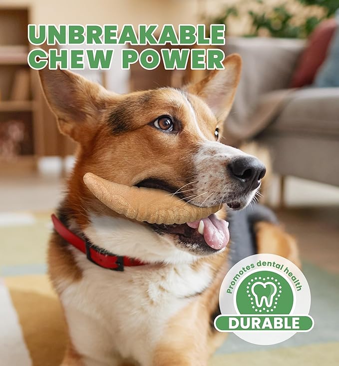 Durable Dog Chew Toy for Aggressive Chewers, Ultra Tough Dental Toy for Teeth Cleaning, Boredom Anxiety Relief, Long-Lasting Toy for All Dog Sizes & Teething Puppies, Keep Them Busy