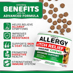Dog Allergy Relief Chews - Dog Itching Skin Relief Treatment Pills - 170 Treats - Anti-Itch Chewables - Itchy and Paw Licking - Hot Spots - Omega 3 Fish Oil - Dry Skin & Coat Supplement