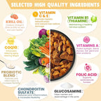 24-in-1 Dog Vitamins and Supplements 200 Ct Dogs Multivitamin Chewable Contain Chondroitin Probiotics Omega-3 Glucosamine for Dogs Skin Coat Heart Joint Gut Digestion Liver Brain Eyes Immune Support