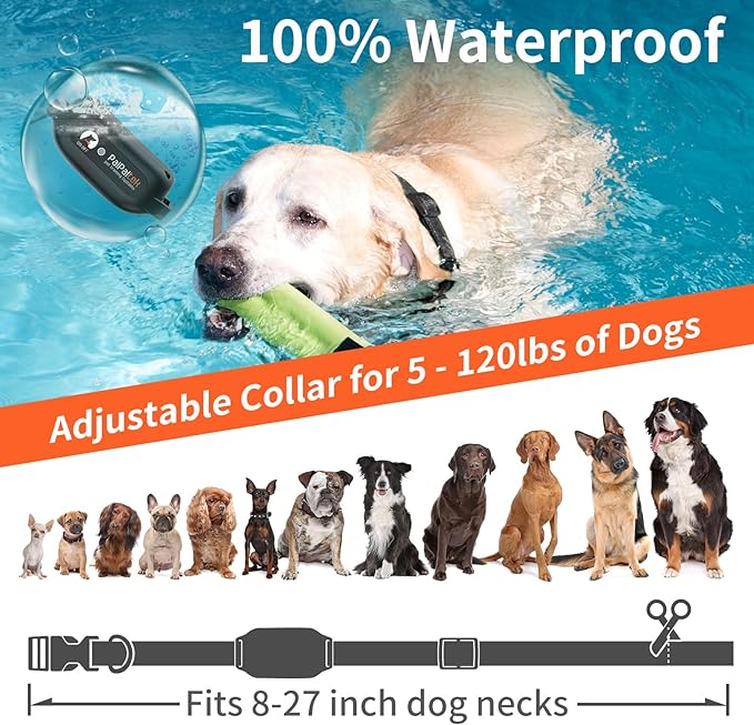 PaiPaitek Dog Vibration Collar with Controller No Shock, 3300ft Waterproof Training Dog Collar Beep and Vibrate Only, Security Lock & Rechargeable Vibrating Collar for Dogs 5-120 lbs - No Prongs