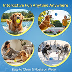 Dog Balls Tennis Ball Toys Dog Toys for Aggressive Chewers Durable Teething Chew Toys Water Toy Fetch Ball for Large Medium Small Dog and Puppies (4 Balls)