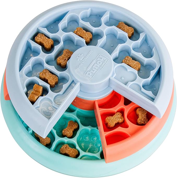 Outward Hound by Nina Ottosson Lickin’ Layers Small 3-in-1 Dog Puzzle Feeder, Lick Mat & Slow Bowl – Puppy Enrichment Toy for X-Small & Small Dogs, Dishwasher Safe, Holds 1.5 Cups of Wet or Dry Food