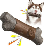 Dog Toys Chewers,Dog Chew Toy for Aggressive Chewers Sausages,Squeaky Dog Toy Interactive (Brown Bone)