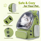 Cat Backpack Carrier with Bubble Window, Breathable & Foldable Pet Travel Carrier for Small Dogs and Cats, Airline-Approved for Hiking & Outdoor Use