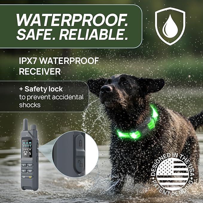 2-in-1 Dog Shock Collar with Remote & 360° LED Safety Lights – 4200FT Range Dog Training Collar, IPX7 Waterproof, 4 Training Modes, Rechargeable E-Collar for Small Medium & Large Dogs (10-120lbs)