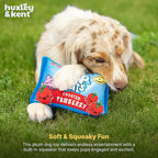 Huxley & Kent Funny Dog Toy w/Squeaker – Power Plush Squeaky Dog Toys for Small, Medium & Large Dogs – Soft Stuffed Animal for Indoor Play & Fetch - Pup-Tarts Frosted Pawberry, Small