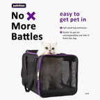petisfam Soft Pet Carrier for Large and Medium Cats, 2 Kitties, Small Dogs. Easy to Get Cat in, Great for Cats That Don't Like Carriers (Black)
