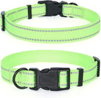 Mile High Life Nylon Night Light Glow Collar, Reflective Light Up Dog Collar, Fluorescent Self-Luminescent Strap for Small Medium Large Dogs (Lime, S Neck11-15")