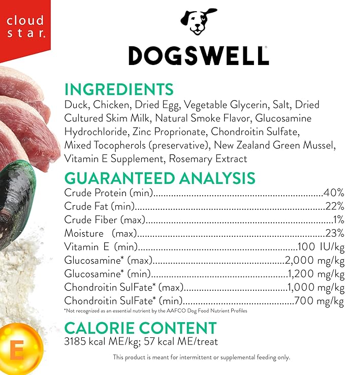 Dogswell Hip and Joint Grain-Free Duck Grillers for Dogs, 10 oz. Bag